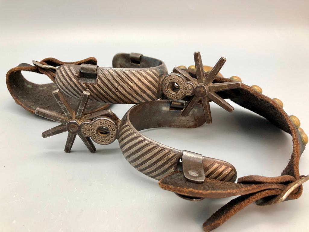 Antique Mexican Spurs with Spotted Straps