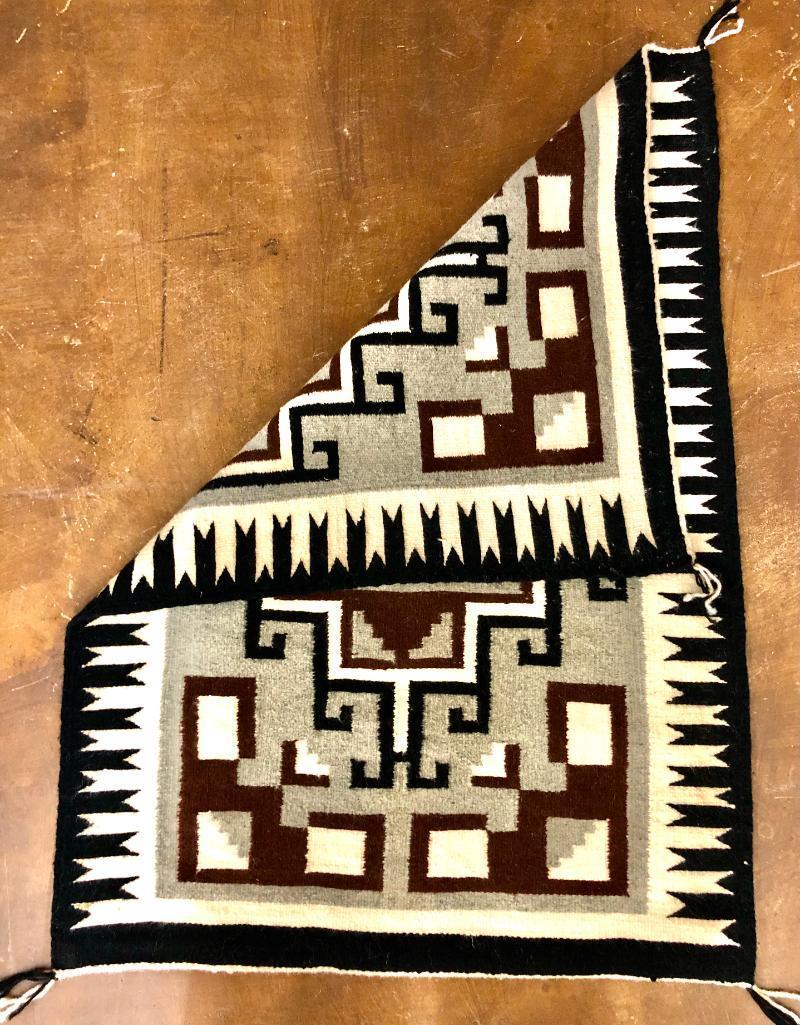 Vintage Two Grey Hills Navajo Textile