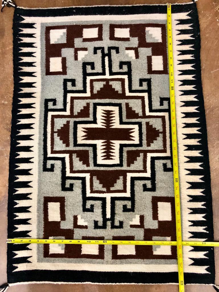 Vintage Two Grey Hills Navajo Textile