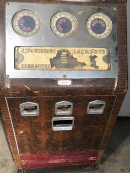 Bally Manufacturing Co. Coin operated Roulette type slot machine.