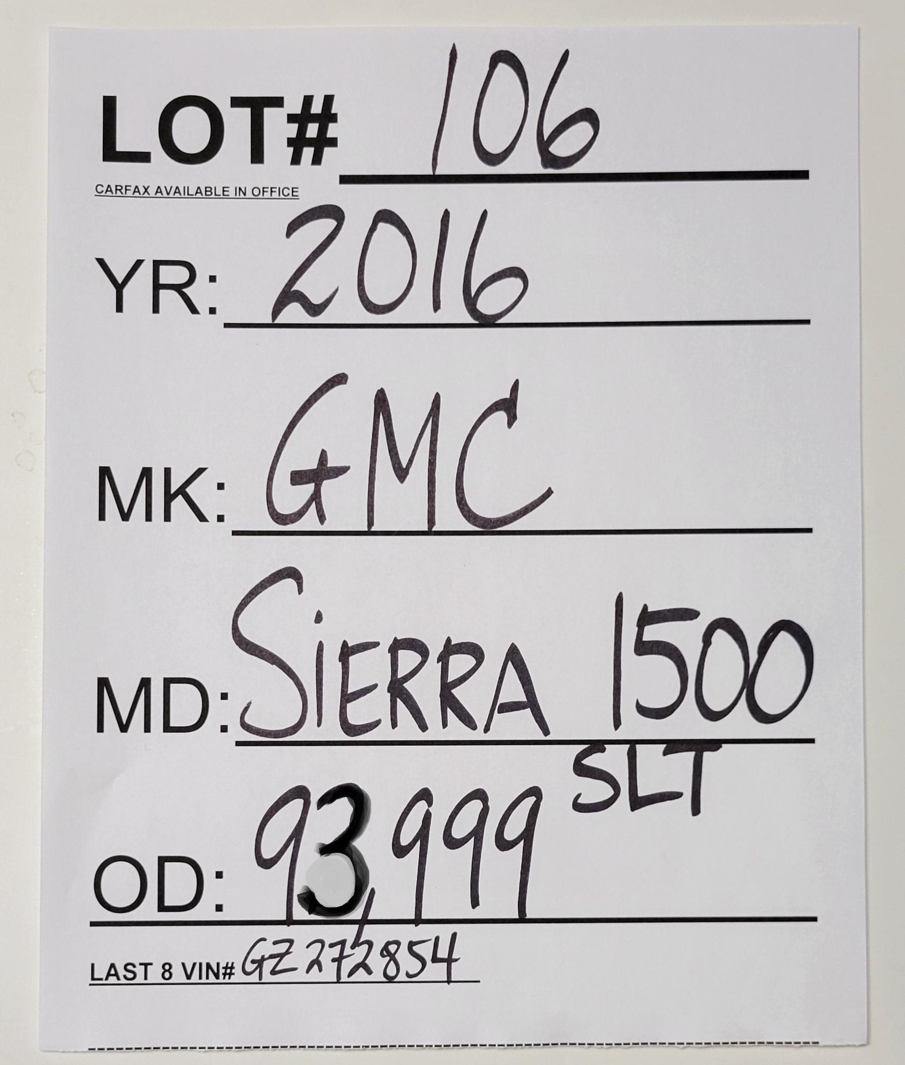 2016 GMC Sierra 1500 SLT