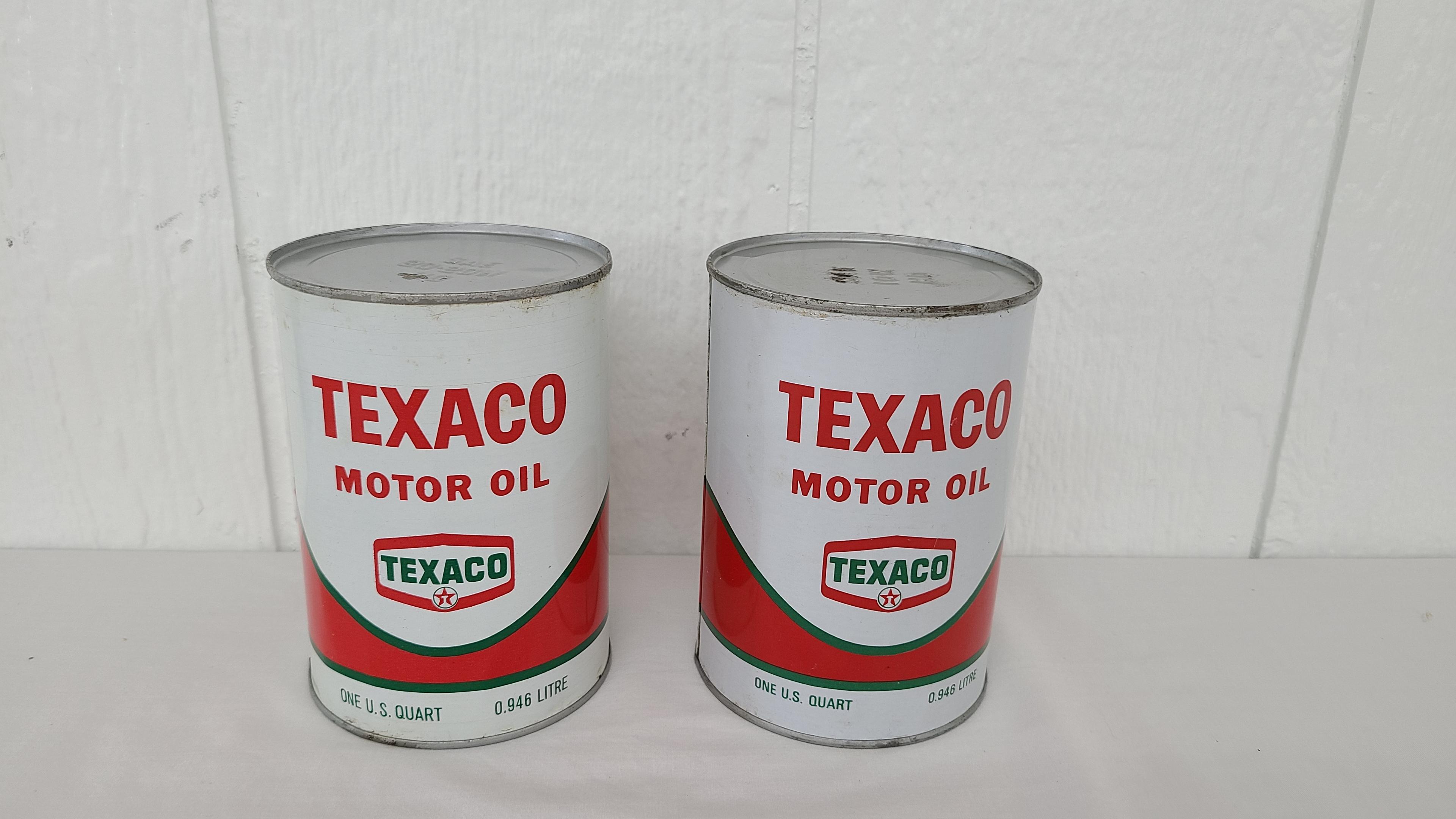 Texaco Oil Cans Nos Full