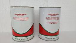 Texaco Oil Cans Nos Full