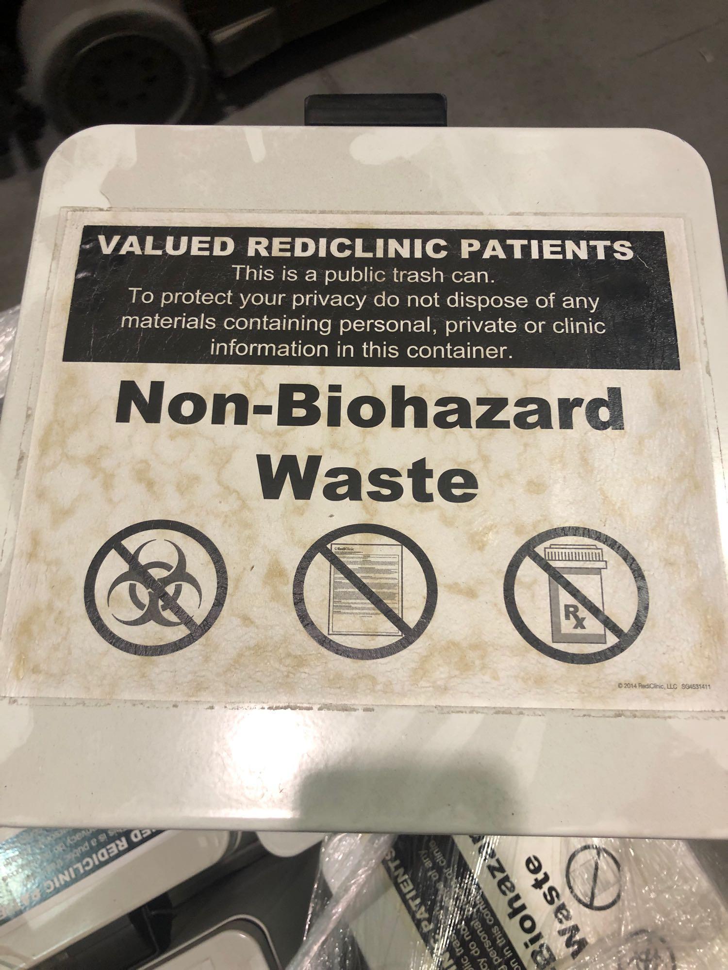 Used Non-Biohazard McKesson Brand Entrust Trash Can with Plastic Liner - 81-35266