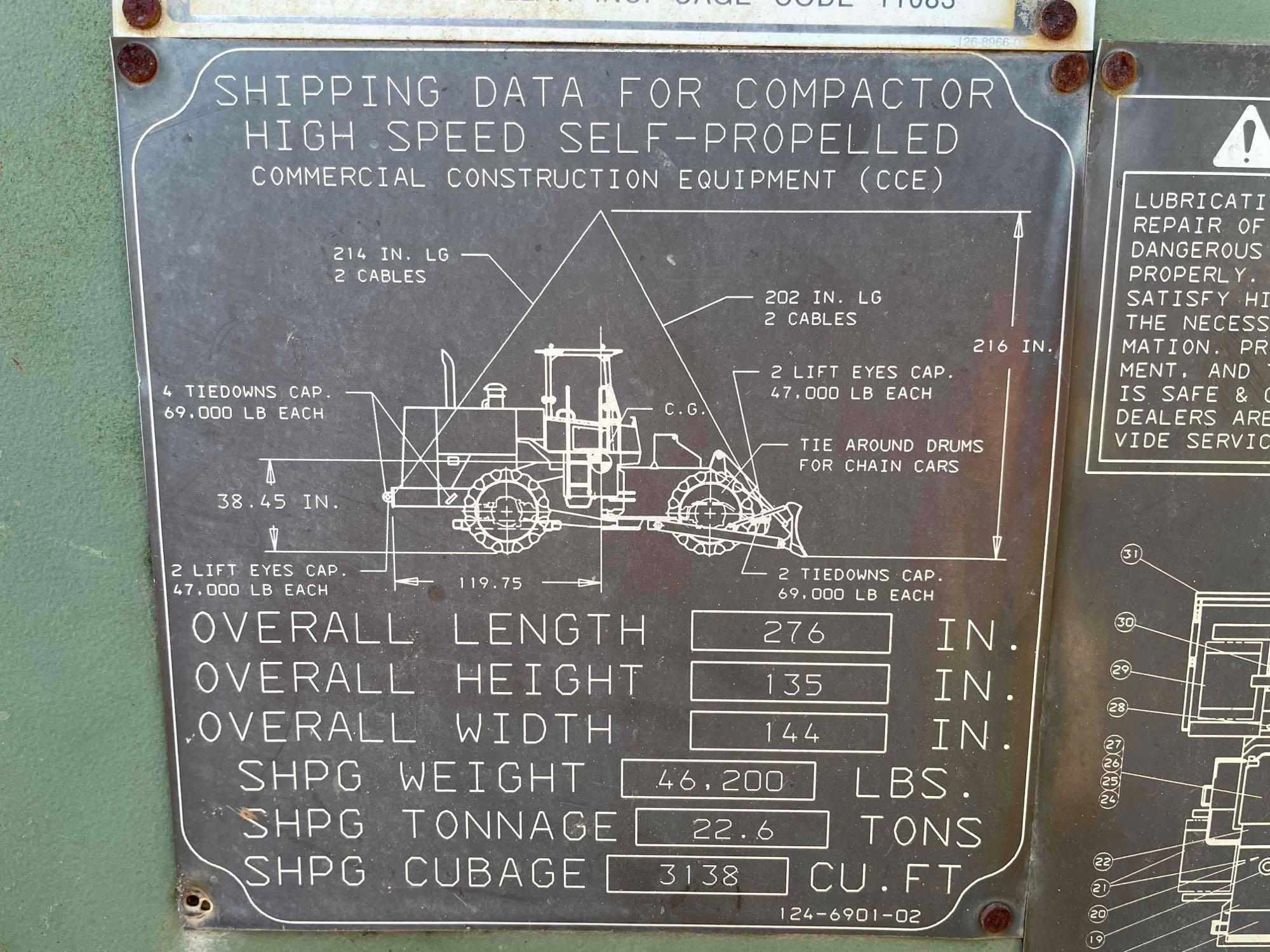 2000 Caterpillar 815F Padfoot Compactor