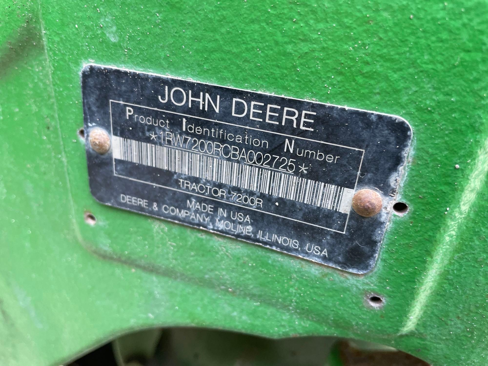 2012 John Deere 7200R Farm Tractor