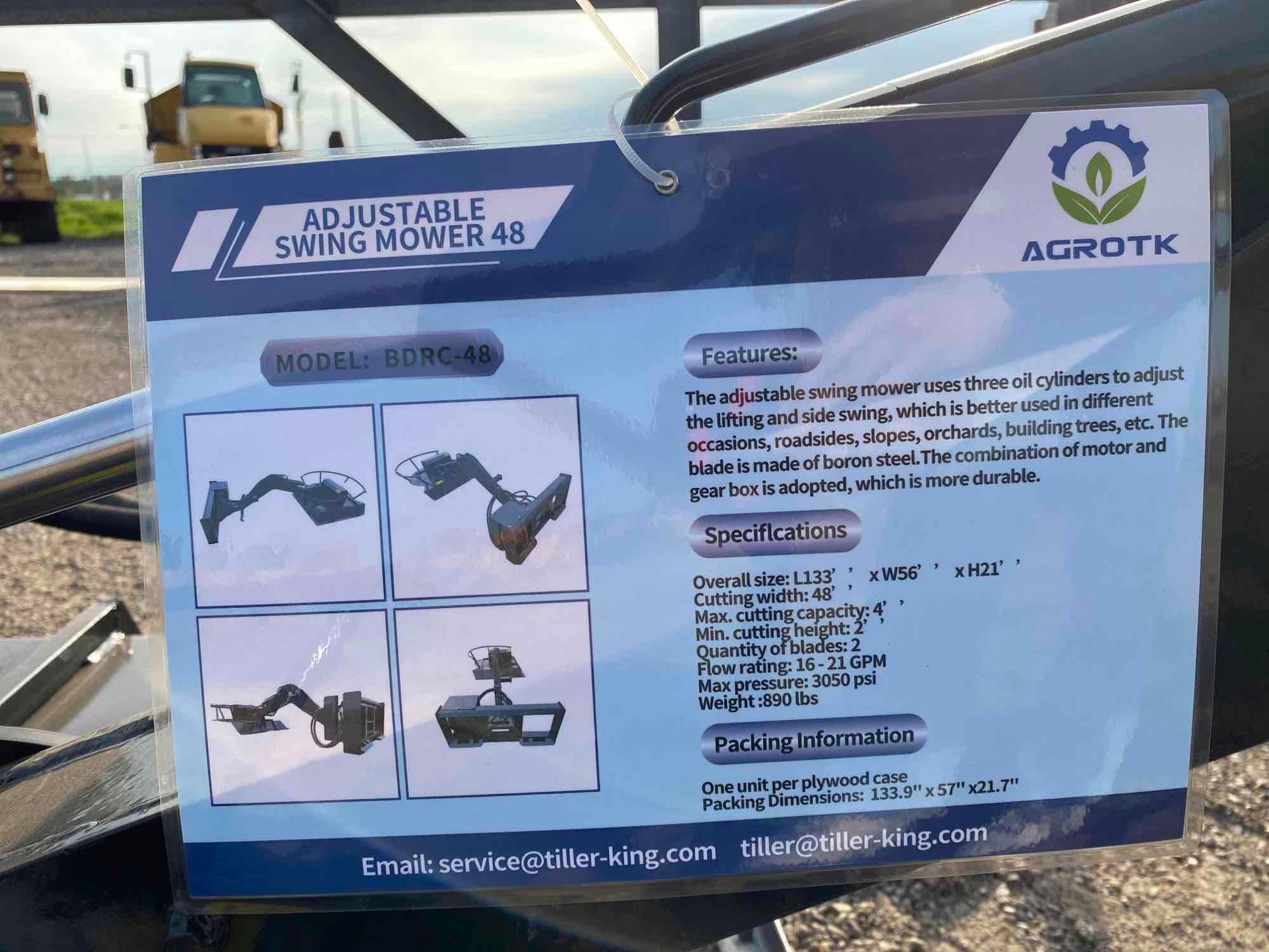 NEW/UNUSED Agrotk Adjustable Swing Mower