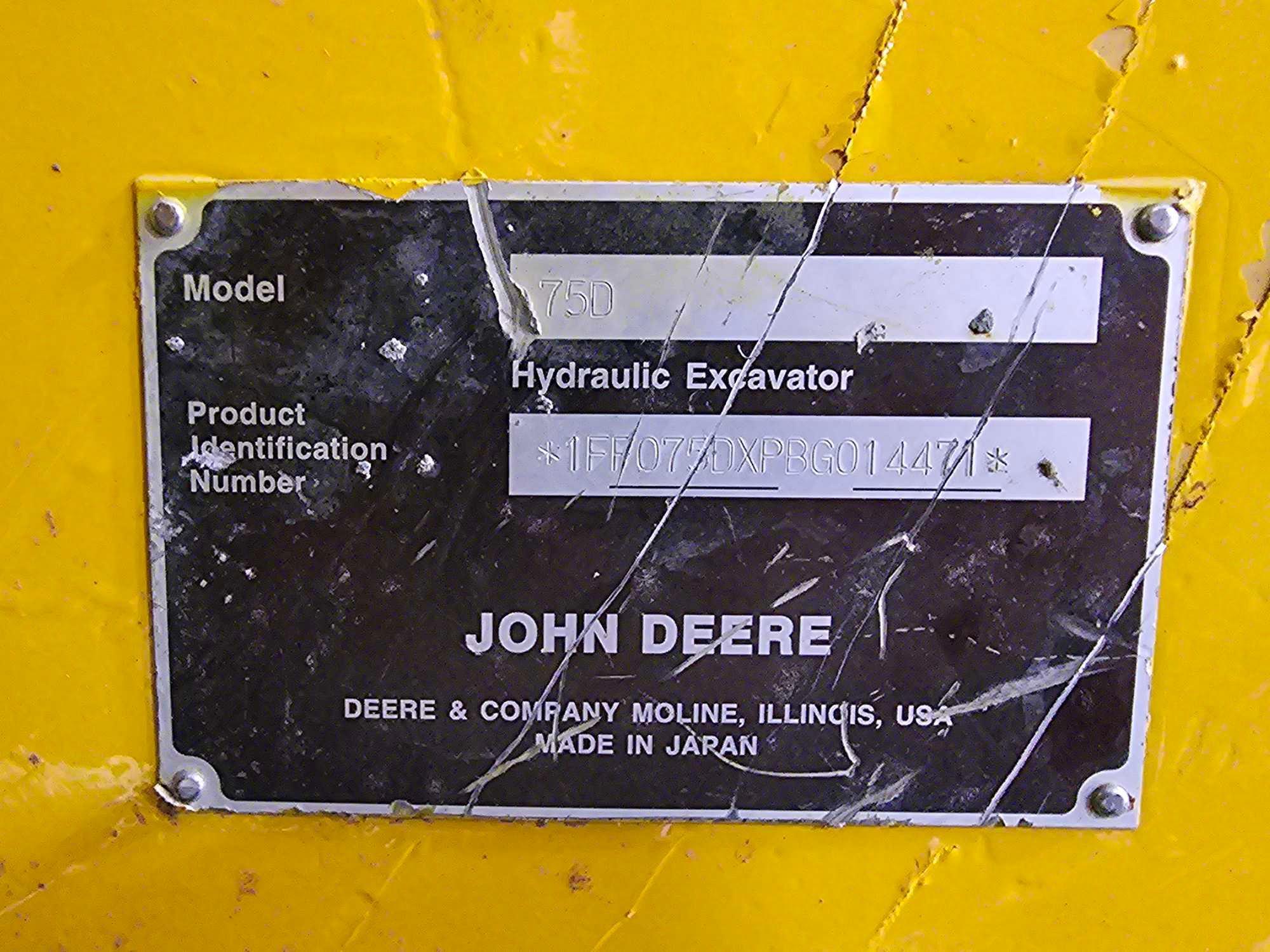 2012 John Deere 75D Hydraulic Excavator