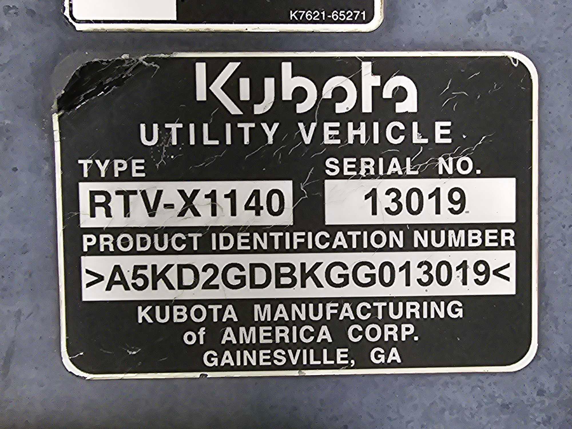 Kubota RTV-X1140 Utility Vehicle