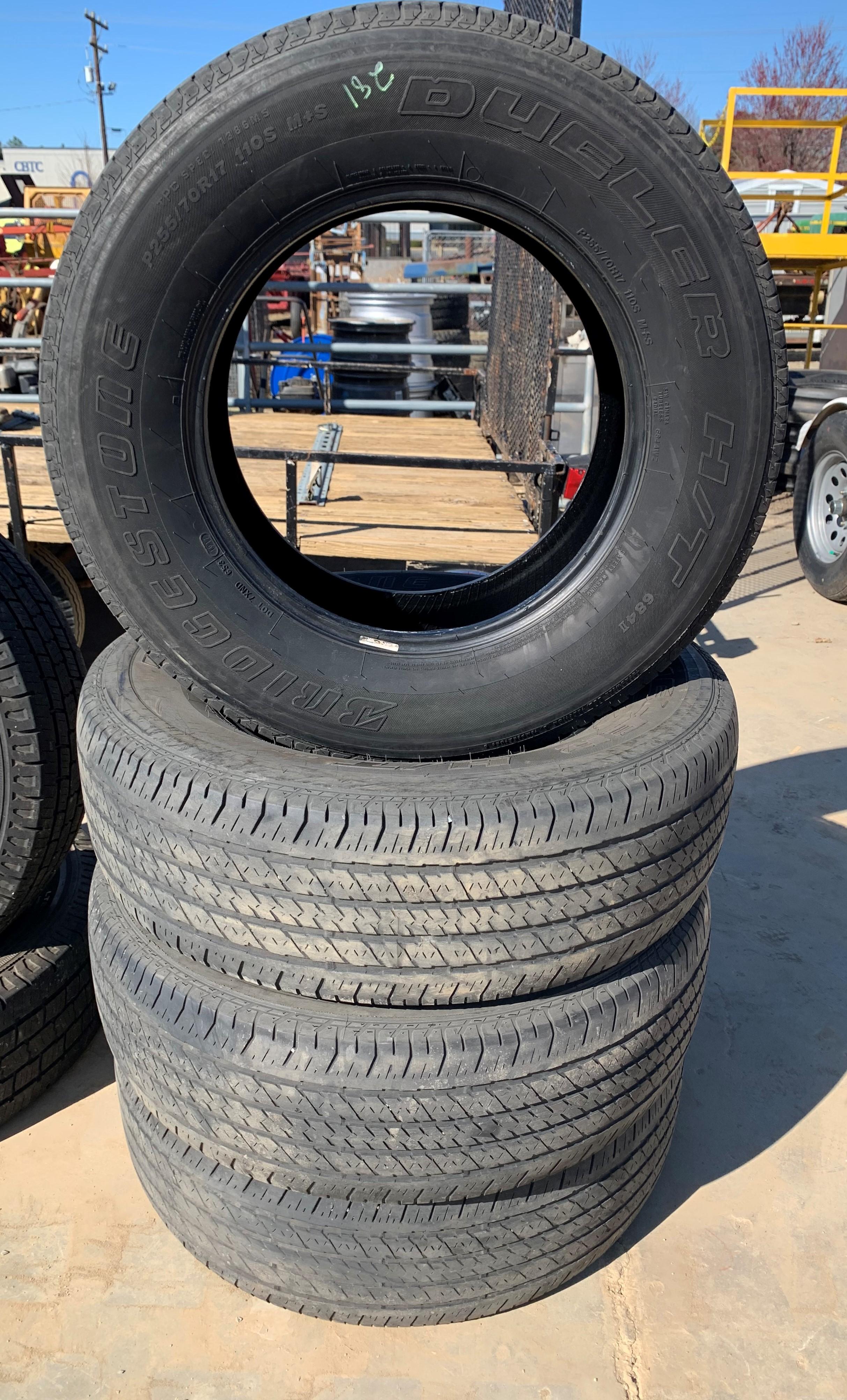 (4) P255/70R17 Bridgestone Dueller Tires