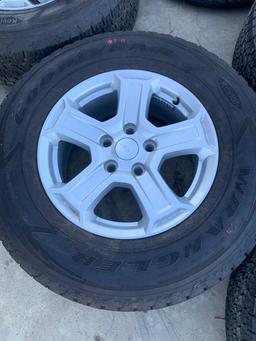 Set of 5 Factory Jeep Wheels and Tires