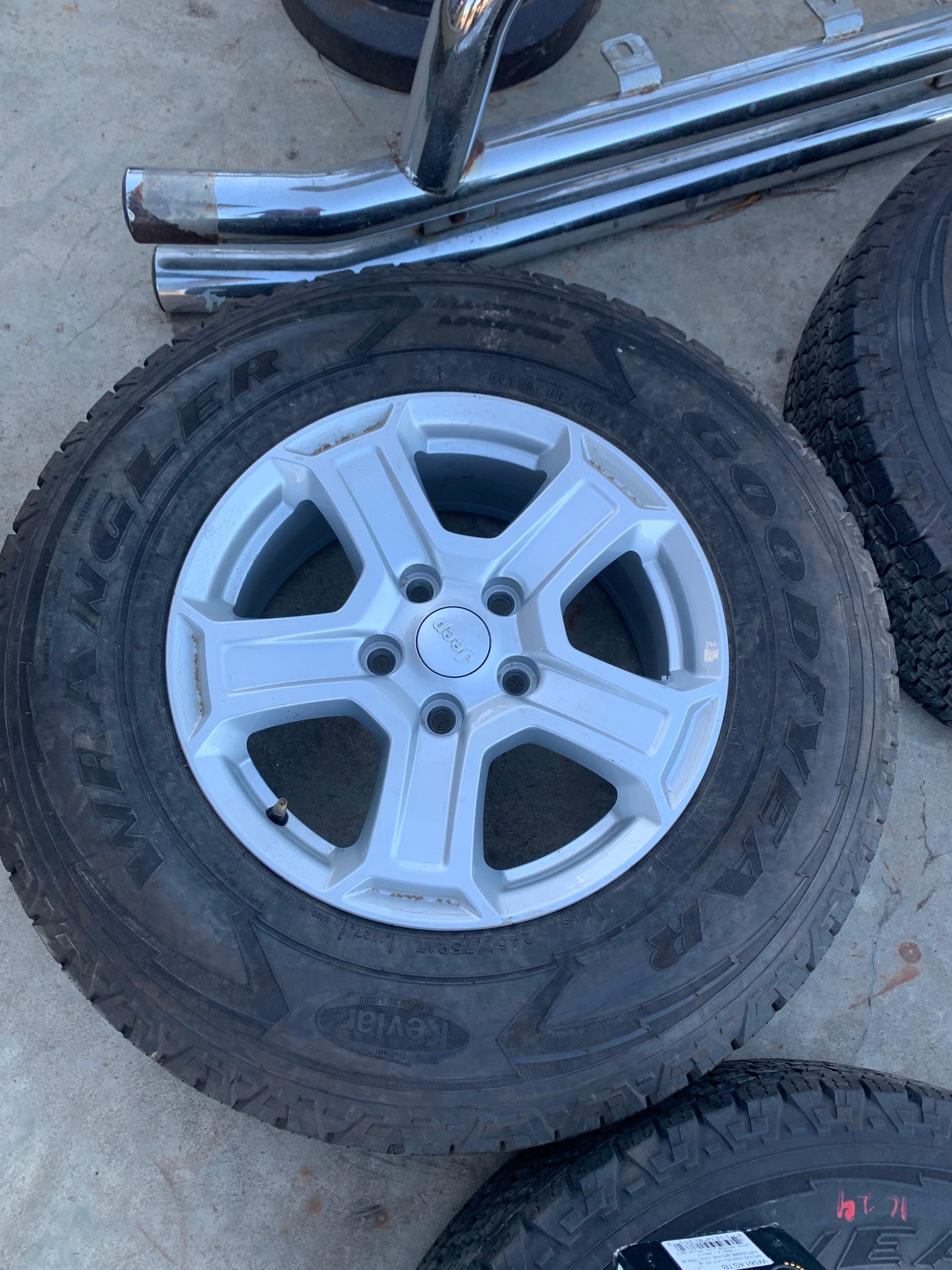 Set of 5 Factory Jeep Wheels and Tires