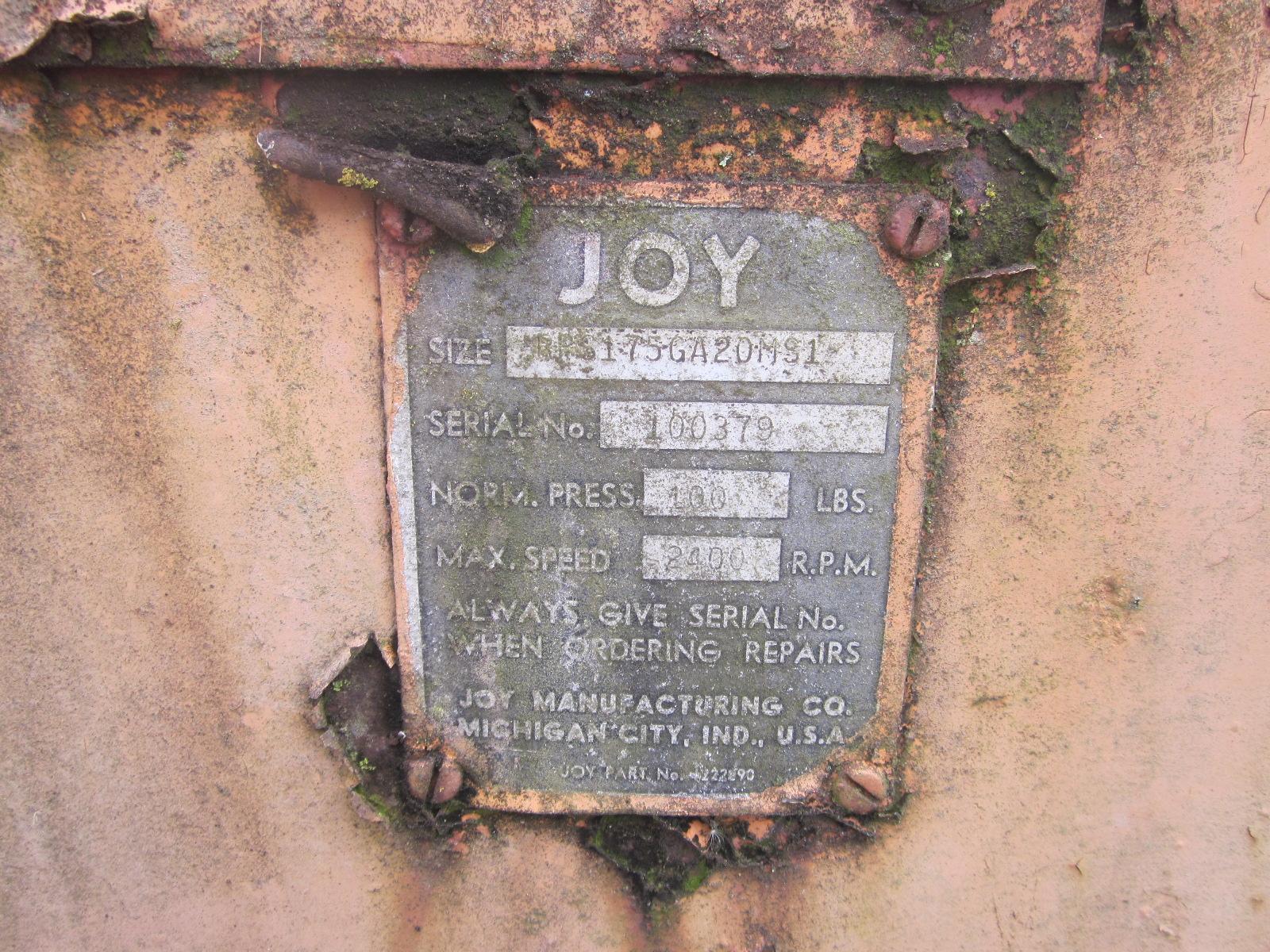 Joy Manf. Air Compressor