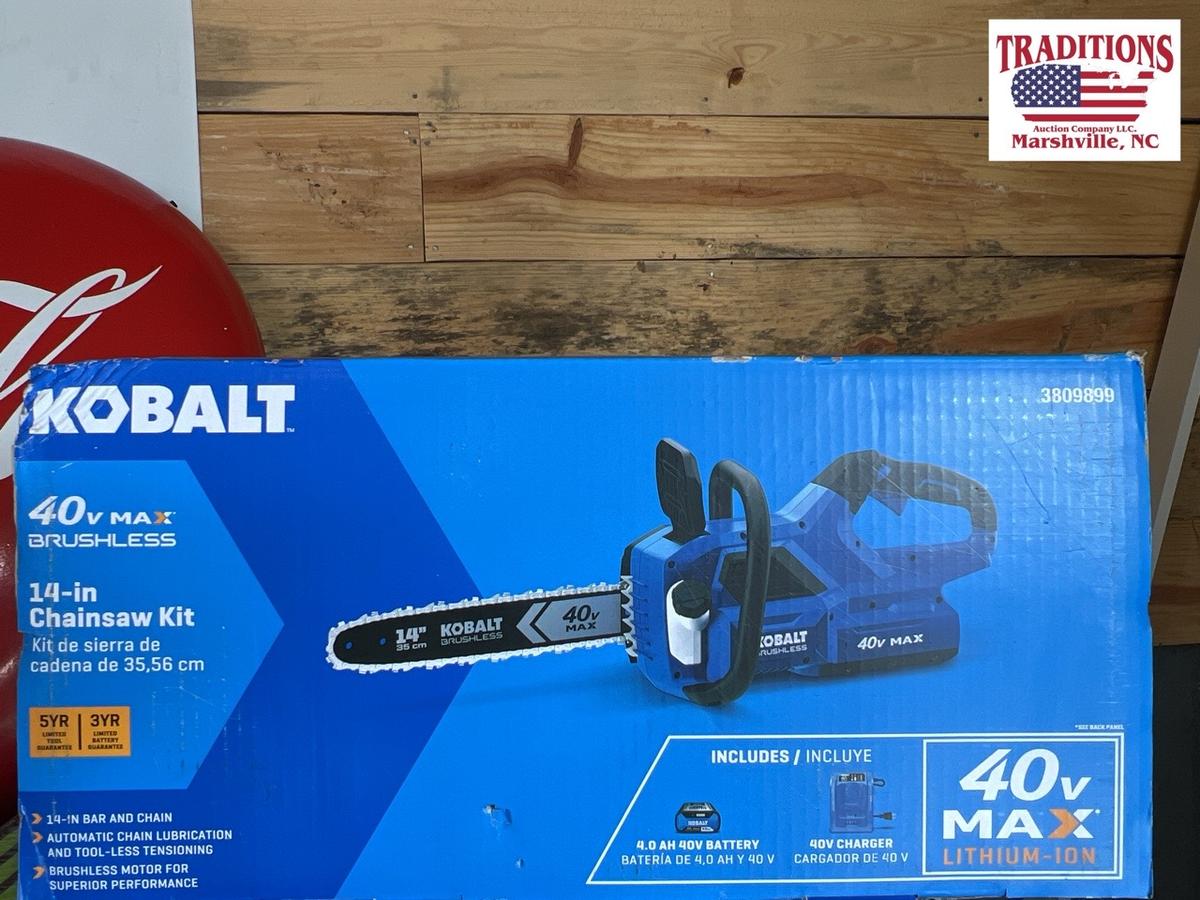 Kobalt 40v Max Brushless 14" Chainsaw-NEW