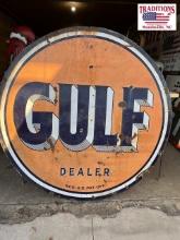 Gulf Dealer Sign 65" Round Double Sided