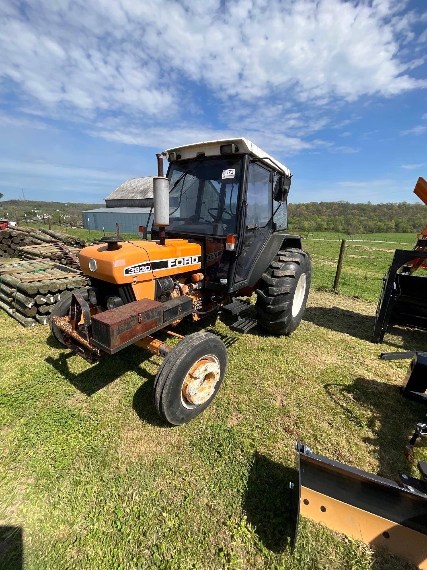 ford 3930 cab tractor with mower