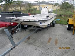 1996 Carolina Skiff J16 Center Console Boat Continental Boat Trailer