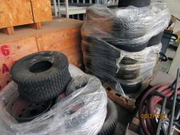 2 PALLETS OF ASSORTED LAWNMOWER TIRES & WHEELS