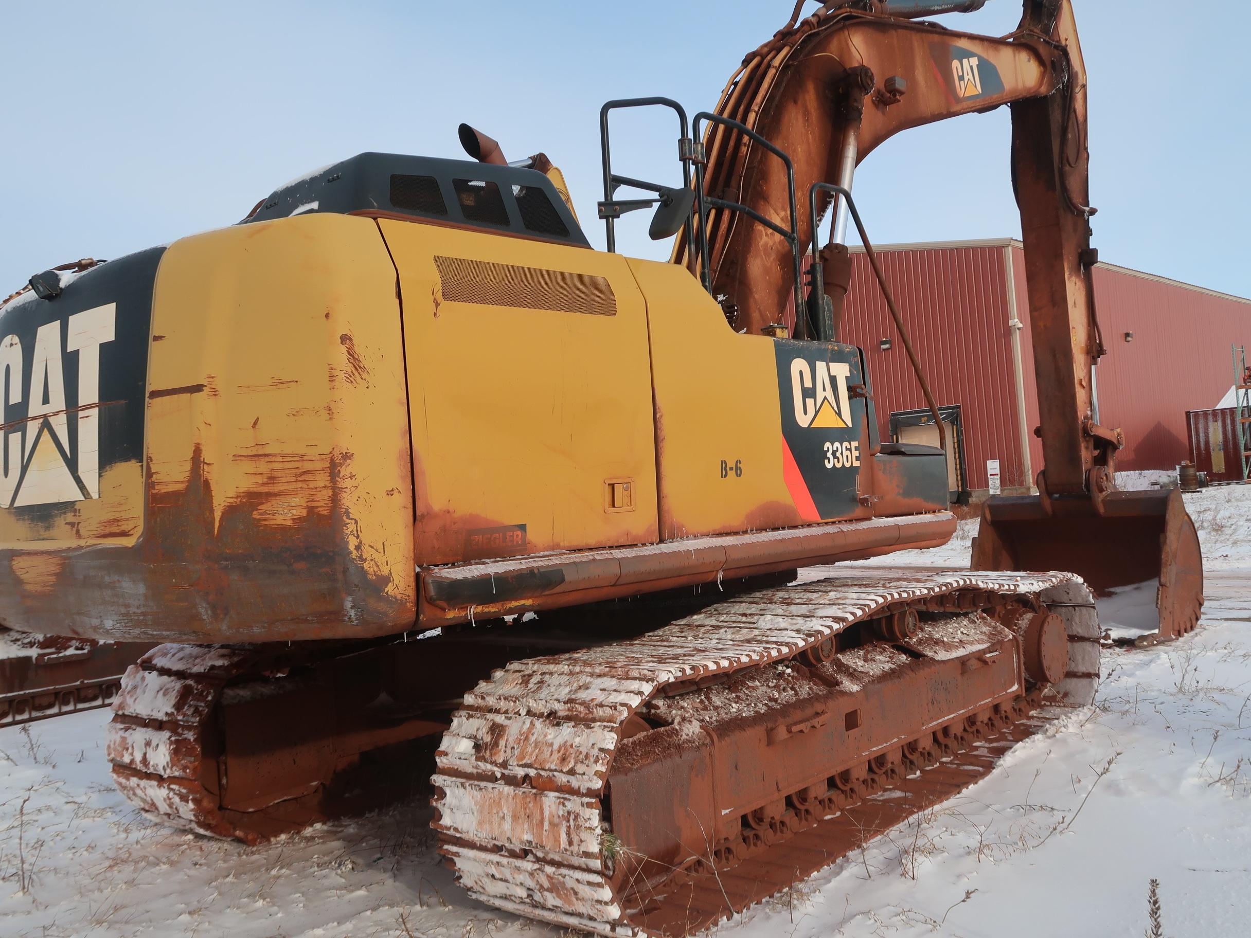 Caterpillar hydraulic excavator, model 336E, s/n HBZY00283, 2011, stick 12