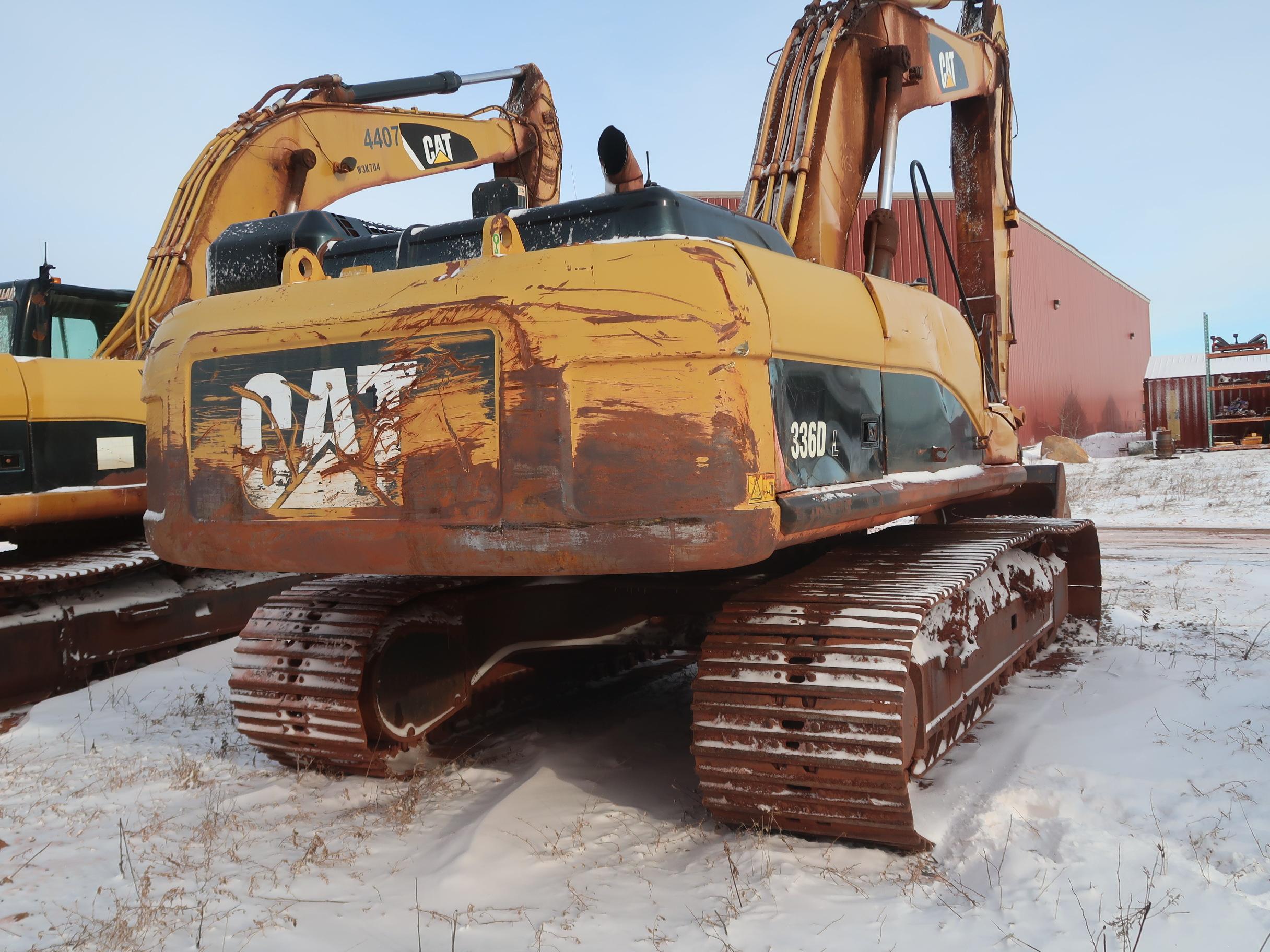 Caterpillar hydraulic excavator, model 336 DL, s/n W3K00503, 2009, stick 12