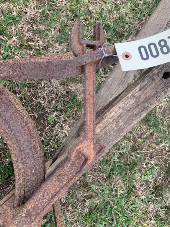 ANTIQUE HORSE DRAWN PLOW WITH ORIGINAL TOOL