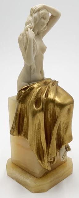 Louis Barthelemy Gilt Bronze Sculpture Of Nude.