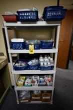 LOT OF MEDICAL SUPPLIES, misc. (on one plastic rack, rack included)