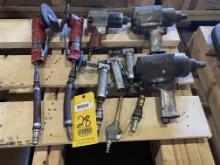 LOT OF PNEUMATIC TOOLS CONSISTING OF: (5) angle grinders, assorted & (3) im