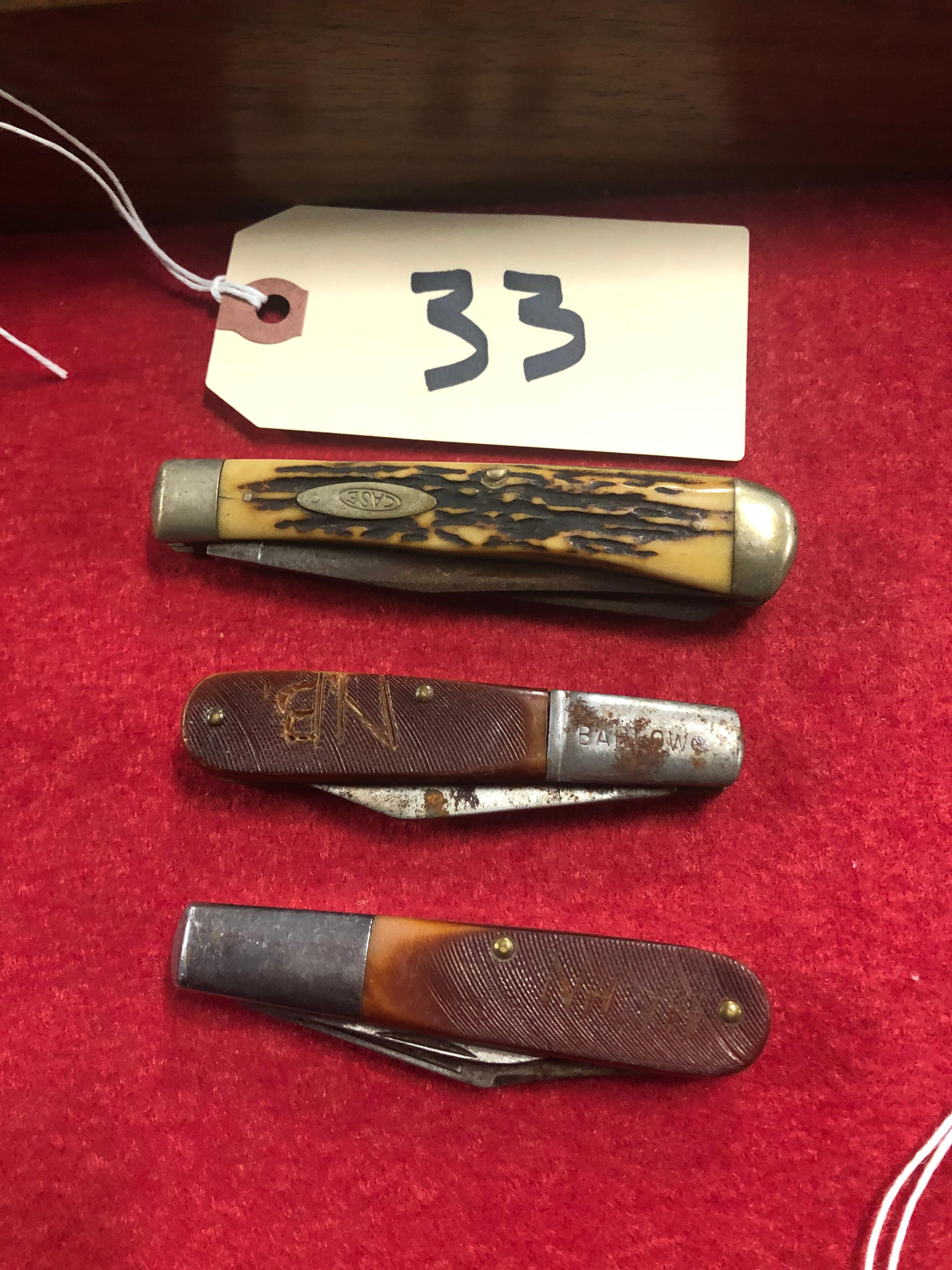 THREE KNIVES (2 BARLOW AND 1 CASE)