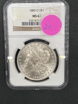 1885 O Morgan Dollar MS62, NGC Grade