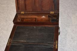 Wooden portable desk, possibly walnut