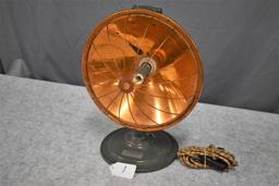 Winchester – No. W-600 Caged Copper Room Heater w/Cord – 12½” Wide 16” High w/Gray Base (Excellent L