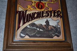 Winchester – Battery Wall Clock Featuring Winchester Rider & Mountain Man Scene – 19” High, 13” Wide