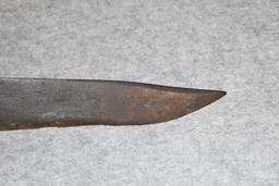 Civil War Era D-Guard Bowie Knife – w/12 ½” Long x 1 ¾” Wide Blade – w/One Piece Wood Grip