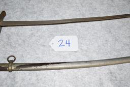 Early 20th Century Child’s Sword – w/19” Curved Blade – w/Lions Head Pommel – w/Scabbard