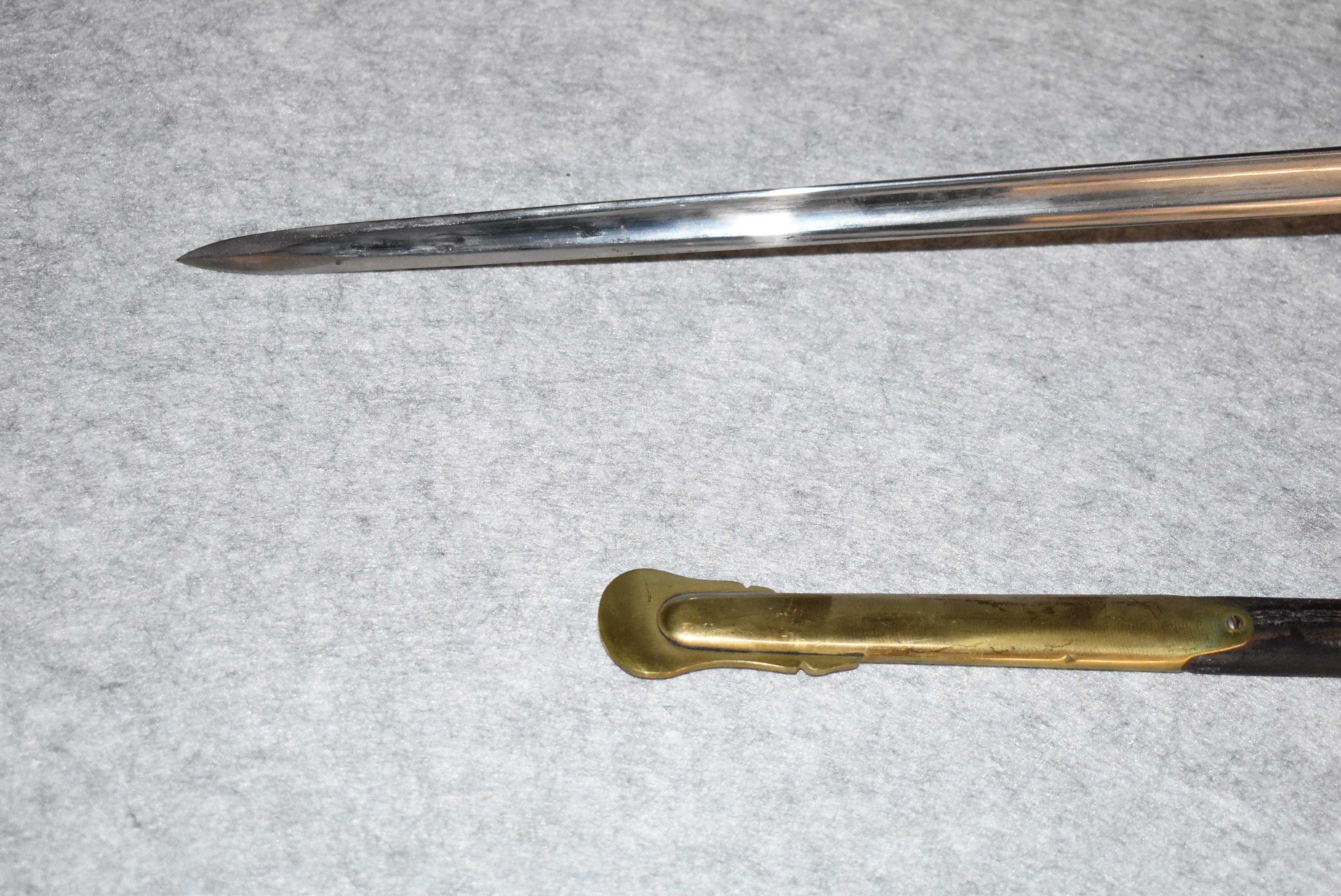 Ames U.S. Model 1840 Musicians Sword – Dated 1862 – w/Unusual Double Hanger Scabbard