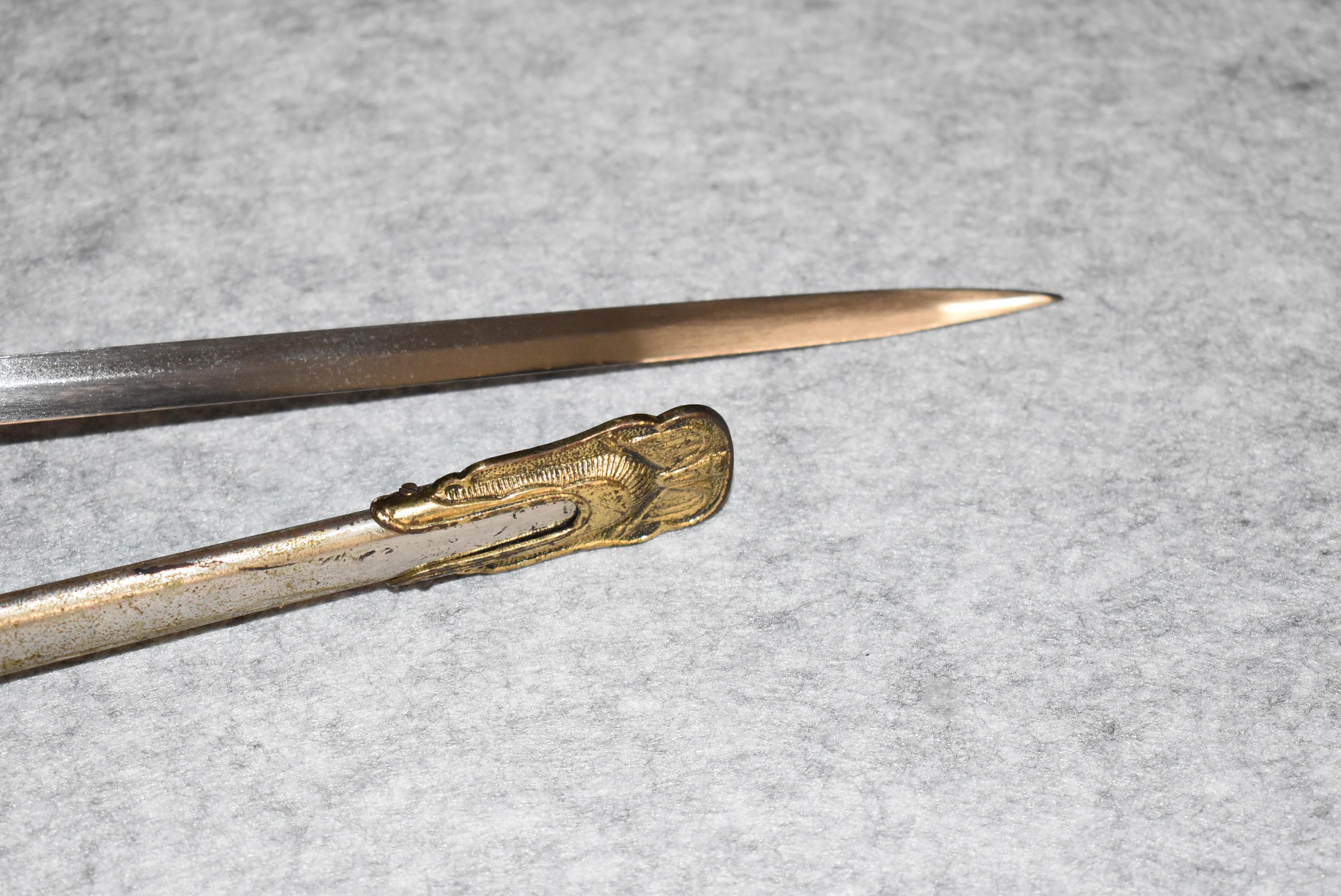 Post War Mfg. U.S. Model 1860 Pattern Field & Staff Officer’s Sword – w/Plain Blade – w/Scabbard