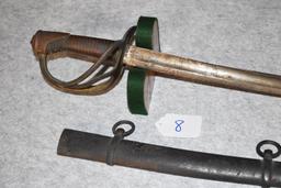 French – Model 1822 Light Cavalry Saber – Identical to U.S. Model 1840 Heavy Cavalry Saber w/Scabbar