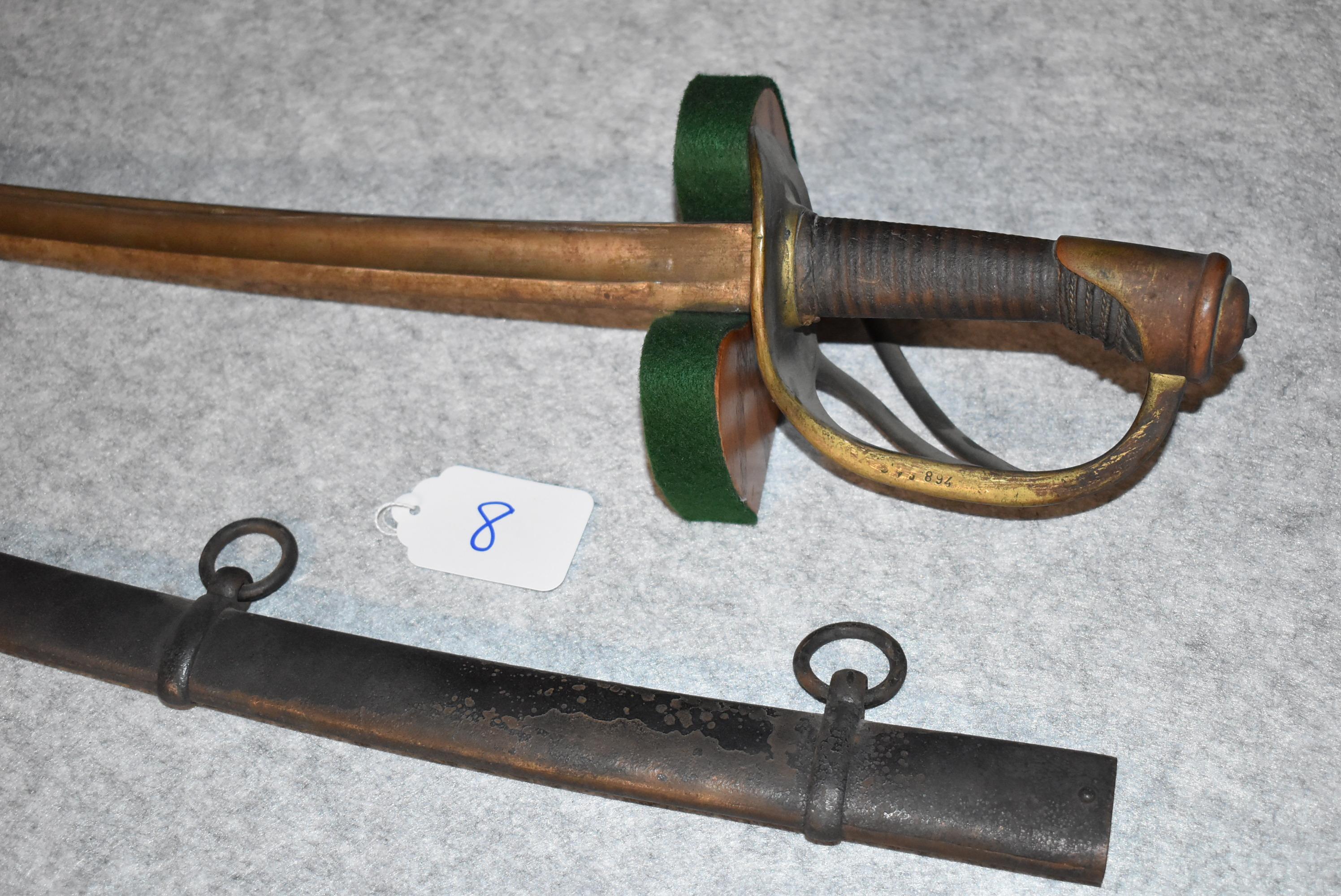 French – Model 1822 Light Cavalry Saber – Identical to U.S. Model 1840 Heavy Cavalry Saber w/Scabbar