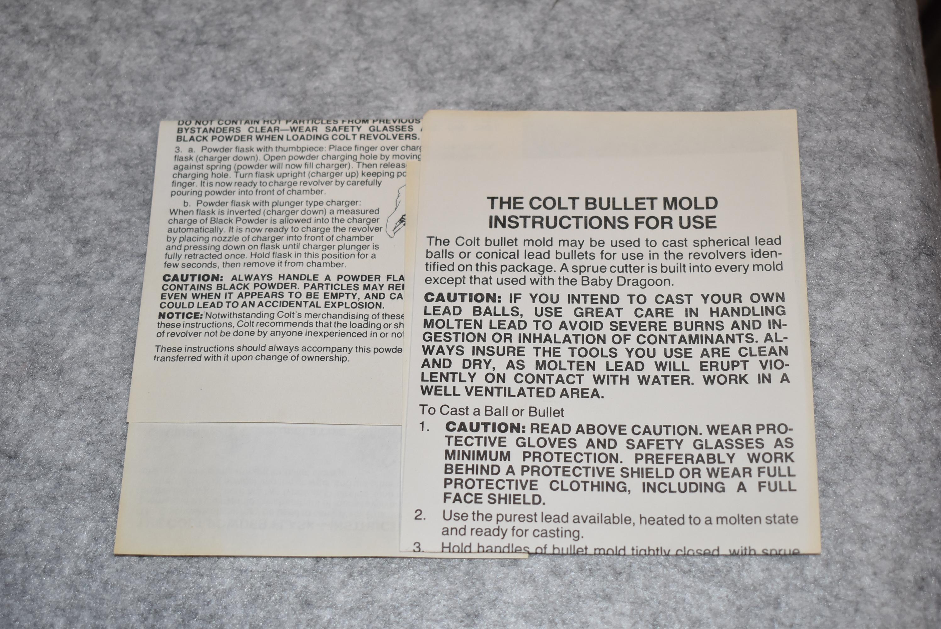 Colt – “Authentic Colt Black Powder Series” – 1862 Pocket Police & Pocket Navy Black Powder 4pc. Acc