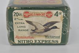 Remington – “Nitro Express” – 20ga. 4 Shot 2pc. BOA, w/Flying Mallard Duck, Appears Almost Full, WTO