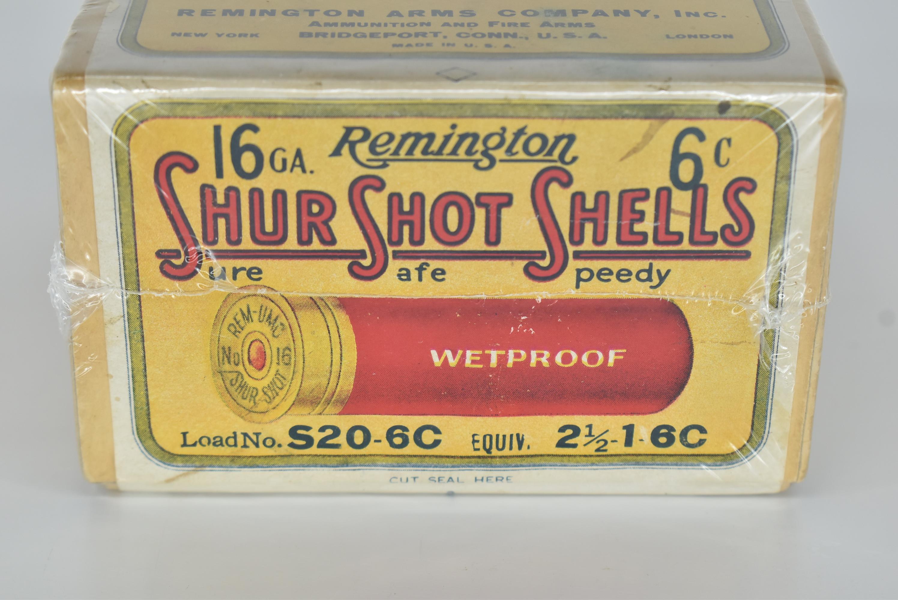 Sealed Box of Remington – 16ga. 6 Shot – “Shur-Shot Shells” BOA, Great Color, WTOC