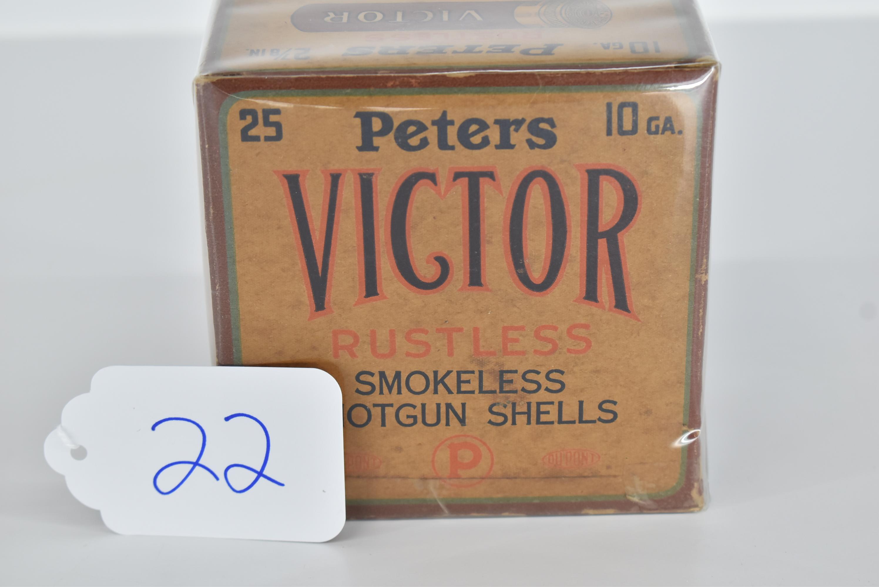 Peters – Victor Rustless Rare – 10ga. 4 Shot BOA, AFF, WTOC