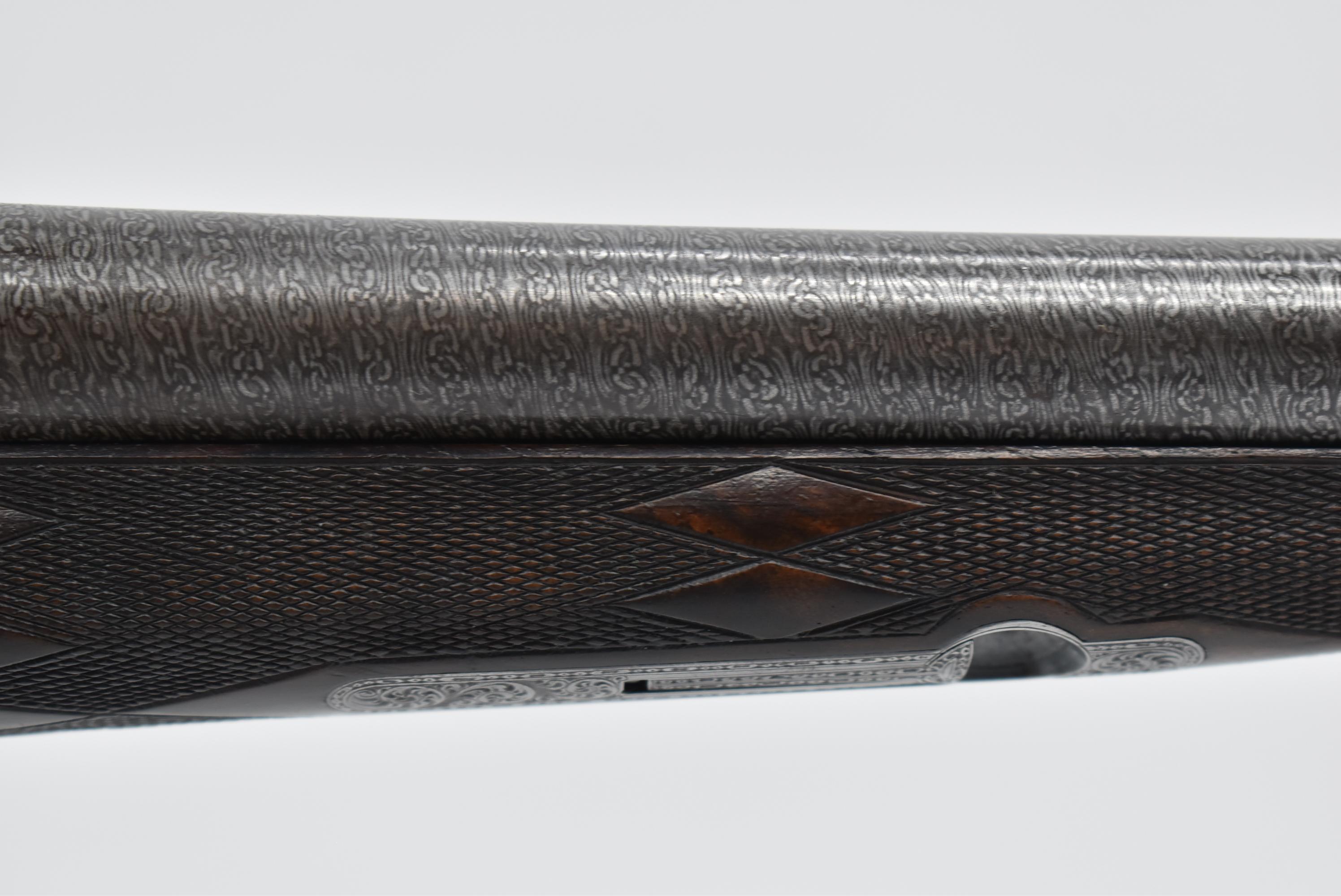 A.J. Aubrey – Mod. High Grade Side Lock – 12ga. Double Barrel Shotgun – w/28” Mod. & Full Vivid Chai