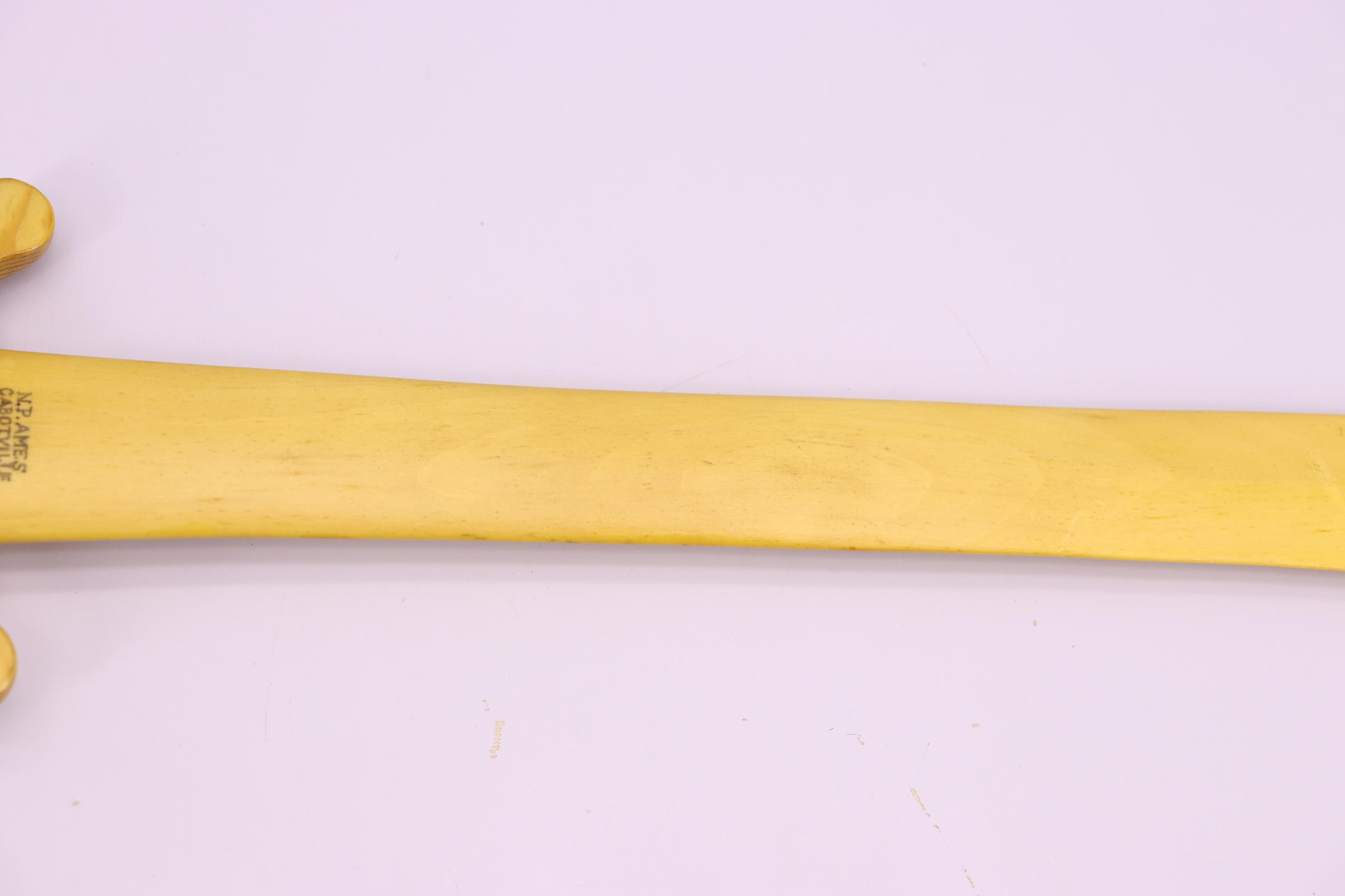 N.P. Ames Cabotville 1847 Wood Carved Sword – Overall Length is 26 ¾”.