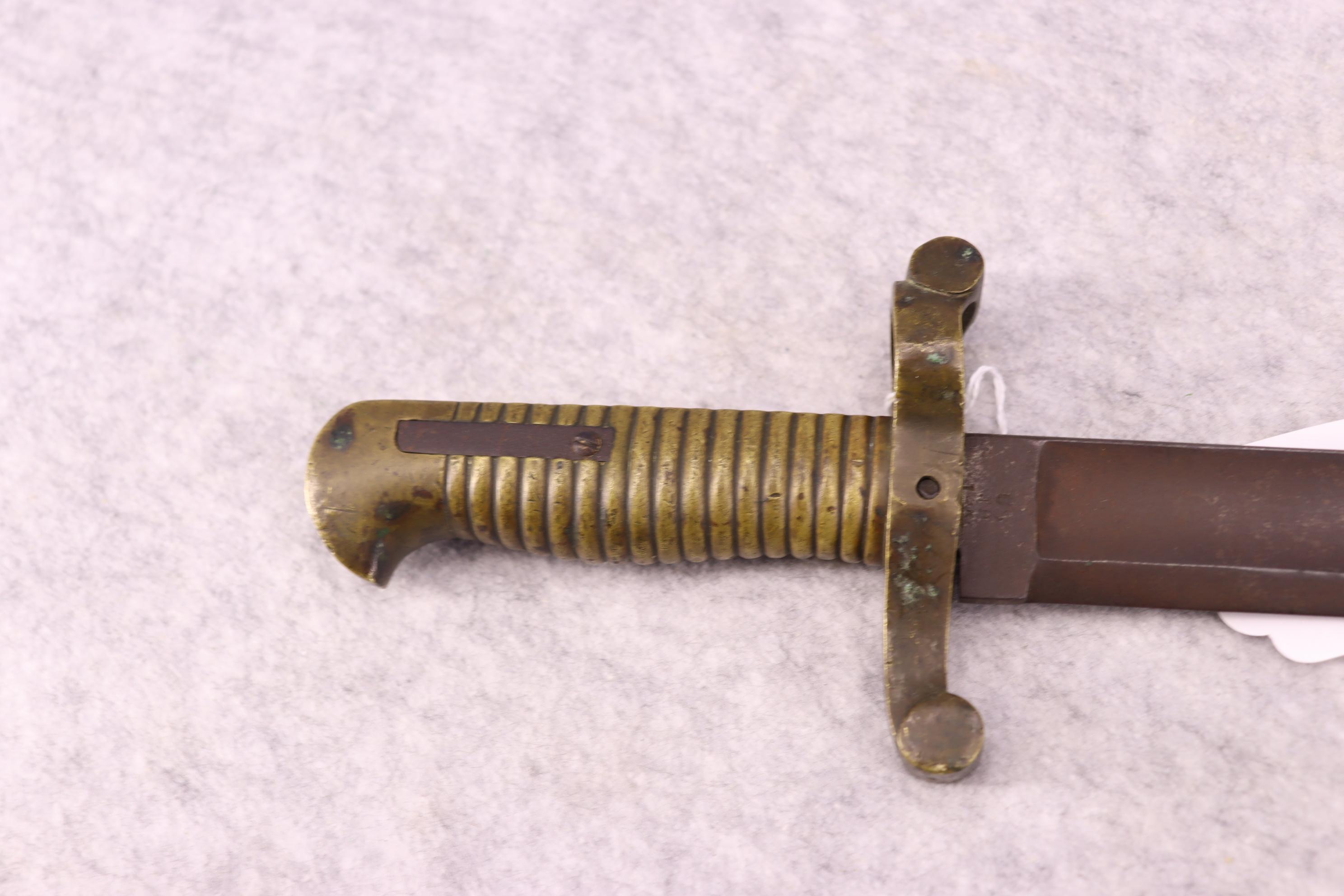 U.S. Rifle Model 1841 Type No. II Saber Bayonet – One side of Ricasso Marked U.S JH 1855 Reverse Sid