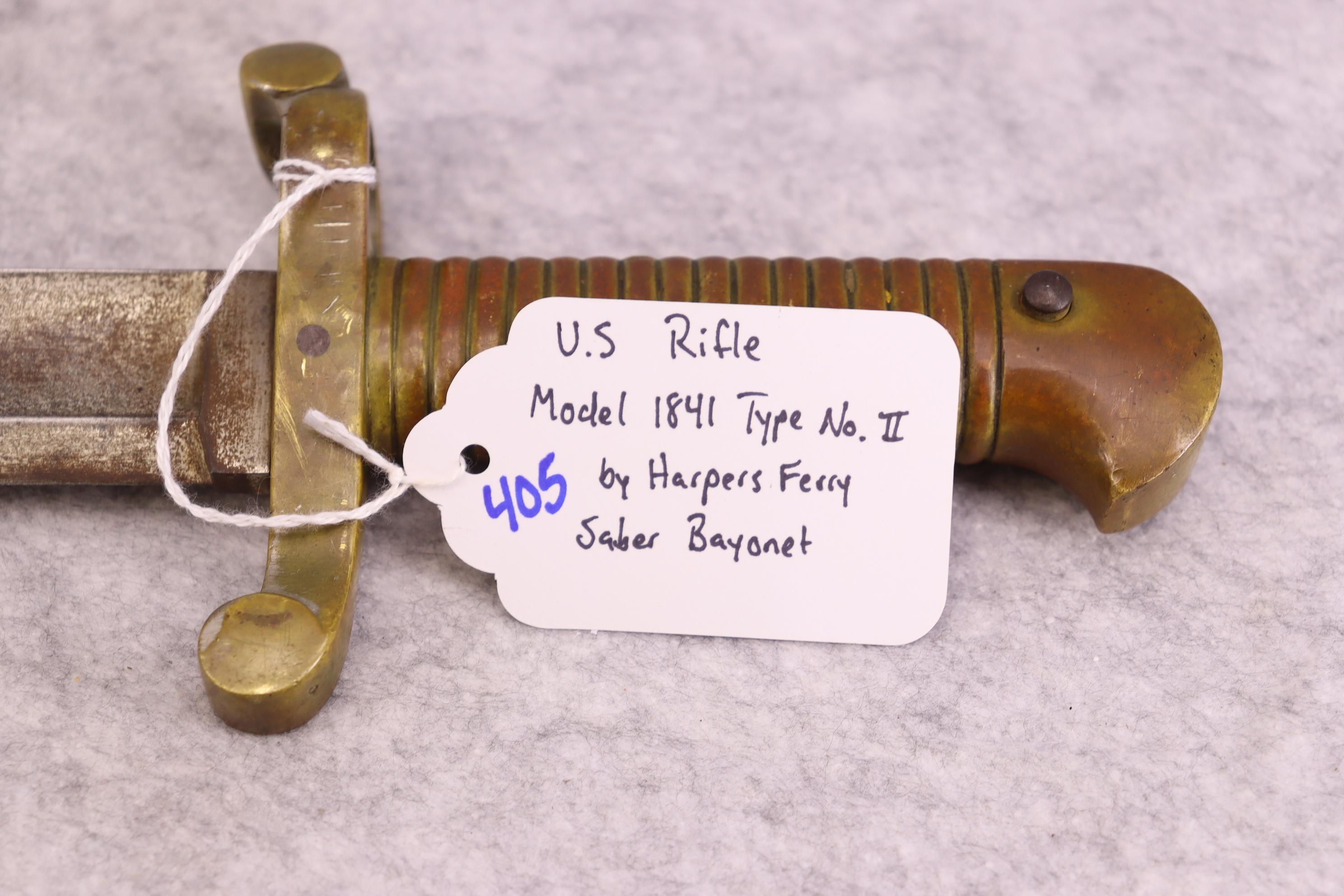 U.S. Rifle Model 1841 Type No. II by Harpers Ferry Saber Bayonet