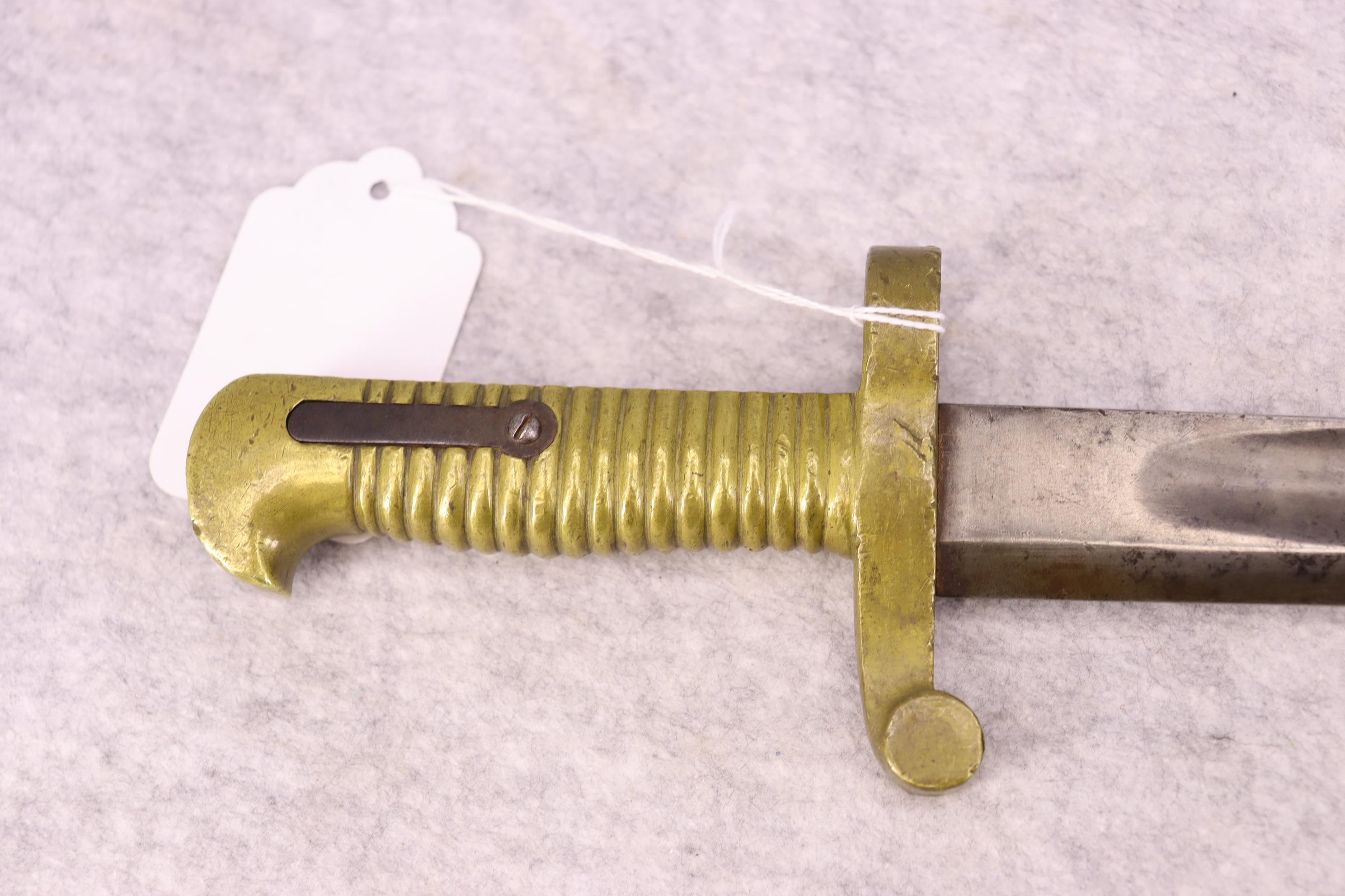 Unknown Brass Handle Saber Bayonet w/no Markings