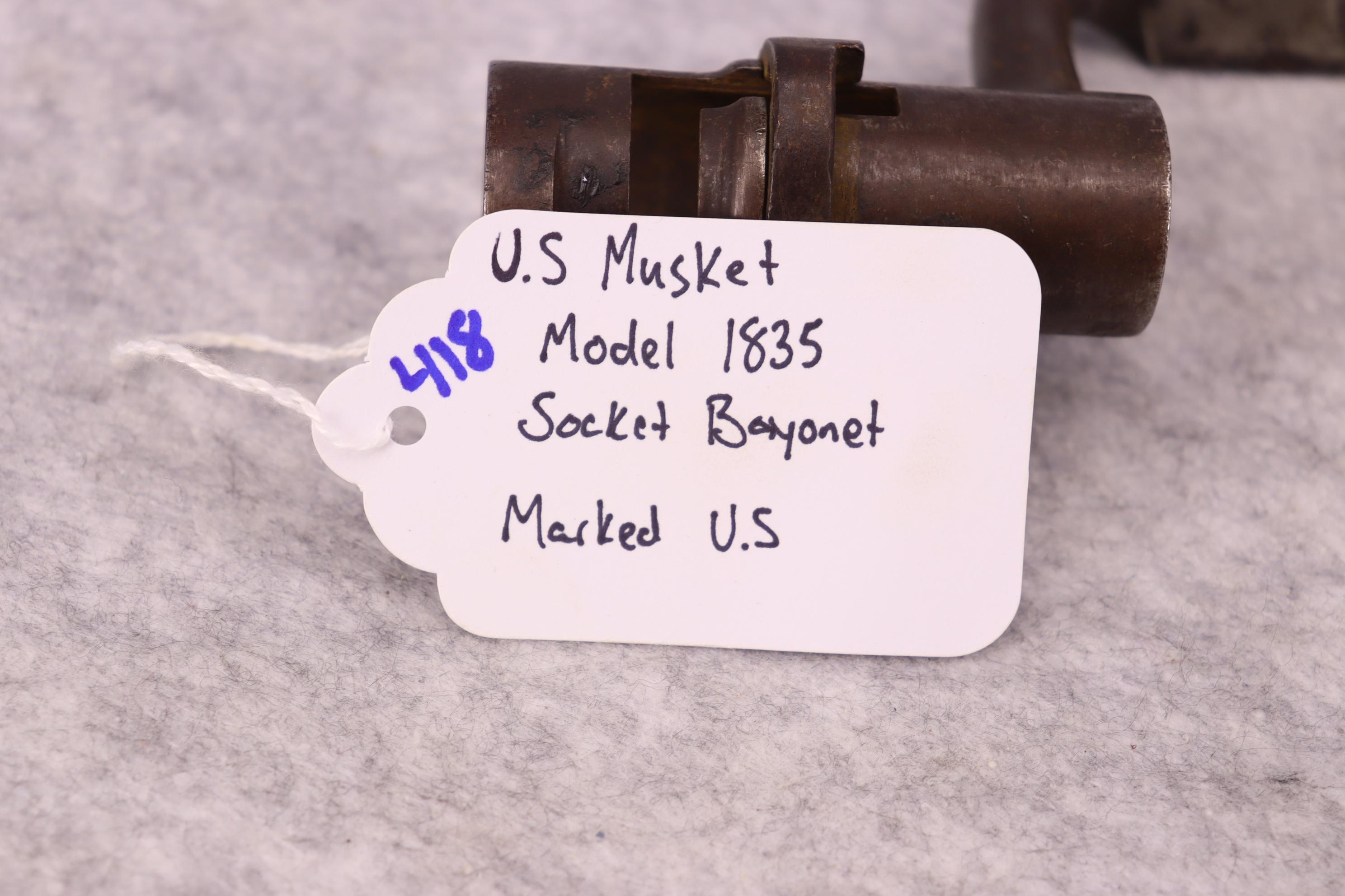 U.S. Musket Model 1835 Socket Bayonet Marked U.S
