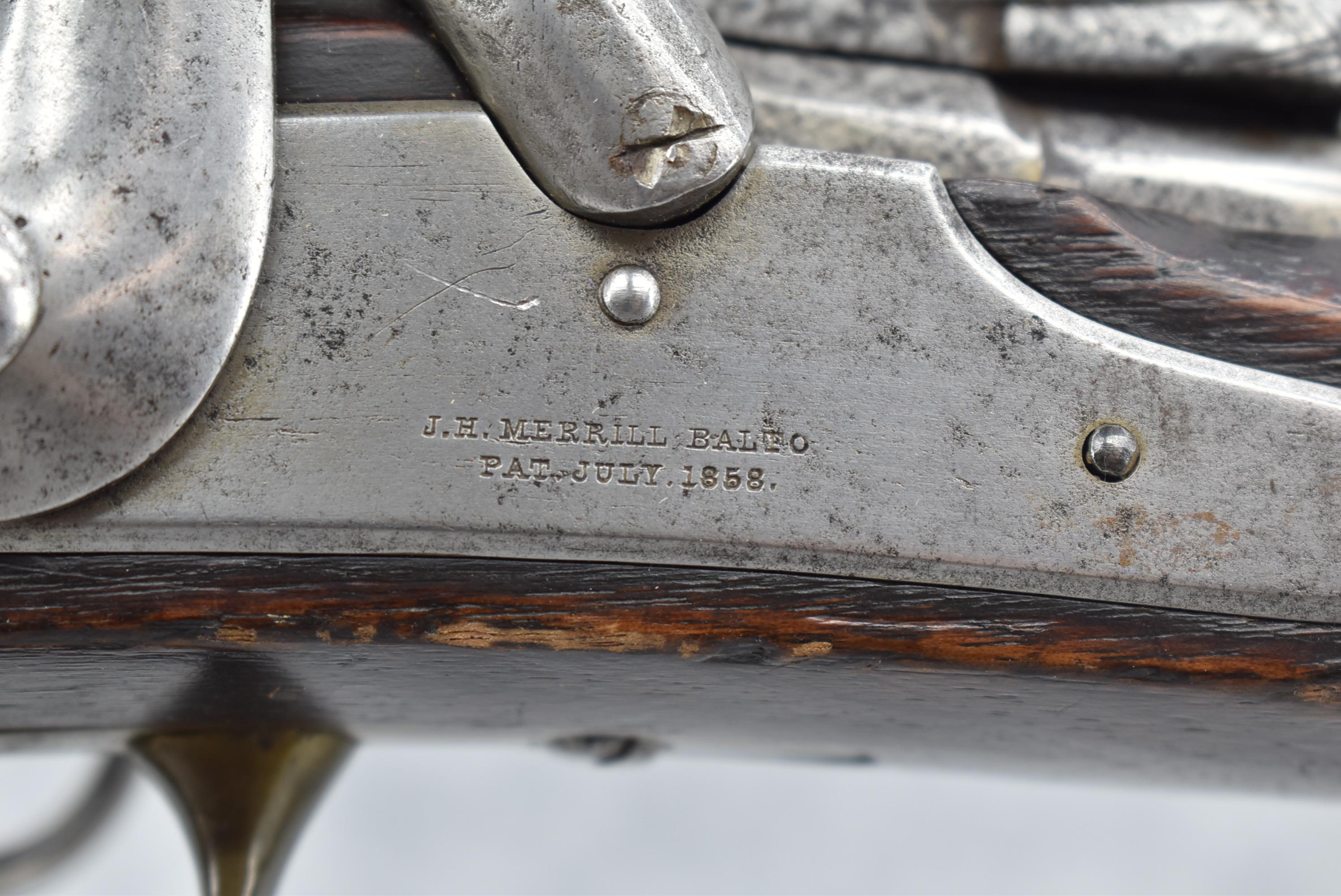 J.H. Merrill (Baltimore) – Serial #294 – 54 Cal. Breech Loading Percussion Carbine – Great Low Seria